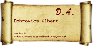 Dobrovics Albert névjegykártya