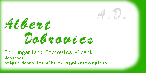 albert dobrovics business card